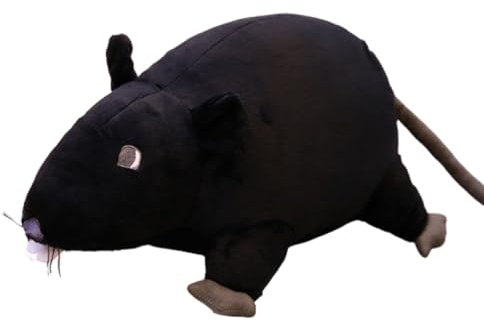 AQCQDQ Kuscheltier Mäuse, Ratten Plüschtier Niedlichen, Mäusen Stofftier, zum Spielen und Kuscheln, Weiches Schmusetier für Mädchen, Jungen, Babys (20 cm,Schwarz)