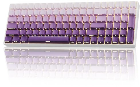 ZORNHER ZH100 Kabellose mechanische Tastatur, 98% lila, cremige Tastatur mit Nummernblock, Gaming-Tastatur in voller Größe, beleuchtete PBT-Tastenkappen, cremig klingende lineare Schalter