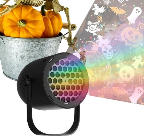 Halloween Outdoor Projector - LED Projector Lamp | Halloween Decoration | Waterproof Projection Light with 16 Ghosts & Pumpkins Patterns, USB Powered for Garden, Frontage and Party