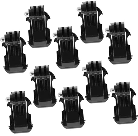 TOGEVAL 10pcs J-hooks Vertical Surface Mount Adapter for Action Cameras with Long Screws and Phone Clamp Secure Screw Holder for Sports Outdoor Adventures Dual Setup Compatible