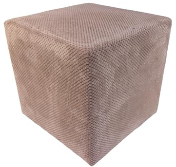 Max Mebels Samt-Hocker ZEFIR DOT 40x40 cm quadratisch gepolstert – weicher Sitzhocker fürs Wohnzimmer oder Schlafzimmer – Altrosa