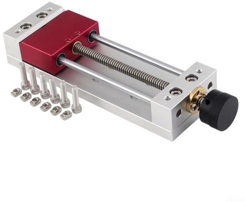 Schraubstock für CNC-Graviermaschine, LTY-59100 Upgraded mit Nut, Aluminium-Metallkörper, Schraube + Doppelführungsstangen-Klemmung, kompatibel mit PCB Phone Motherboard DIY Schweißtisch