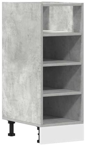 Mhdvray Riga Betongrau 30×44.5×81.5 cm Holzwerkstoff Küchenunterschrank Regal 80 kg verstellbare Füße Küche Wohnmobil Büro