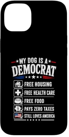 Custodia per iPhone 14 Plus Il mio cane è un democratico alloggio gratuito Assistenza sanitaria Food USA