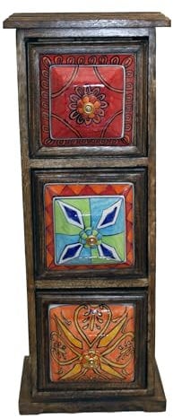Gall&Zick CD Kommode Mini Schrank Holz Schublade Keramik Möbel Bunt Dekoration