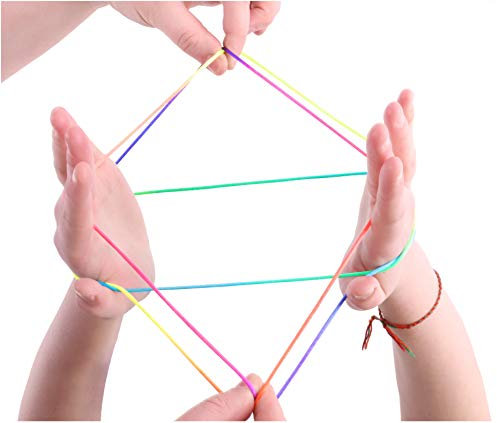 Toyland® Cats Cradle - Cat's Cradle - Magical String Art - Multi-Coloured Tricks - Retro Toys (Rainbow)