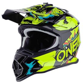 O'NEAL | Motocross-Helm | Kinder | MX Enduro | ABS-Schale, , Lüftungsöffnungen für optimale Belüftung & Kühlung | 2SRS Helmet Villian Youth | Neon-Gelb | Größe M