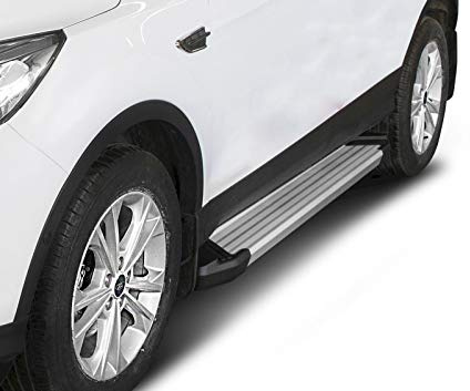 J&J Automotive Marche-Pieds Basic Aluminium seuil pour Ford Kuga Depuis 2013, Lot de 2 Pcs, Certificat ABE, Matériel de Montage Inclus