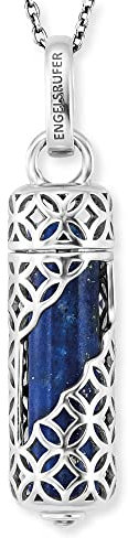 Engelsrufer Damen Halskette aus Sterling Silber mit austauschbarem Kraftstein Anhänger Lapislazuli Größe M - Karabinerverschluss - in drei Längen verstellbar - nickelfrei