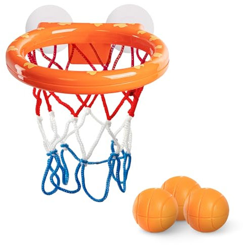KIDOOLA Badewannen-Basketballkorb, aufregender Kinder-Basketballkorb mit Saugnapf, Badewannenball-Design für Wannenspiele, interaktives Badespielzeug für Kinder, perfekter Badespaß für Kleinkinder