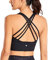 CRZ YOGA Damen Longline Sport-BH Ohne Bügel Gepolstert Bra Top Wirefree Padded Yoga Crop Tops Schwarz M