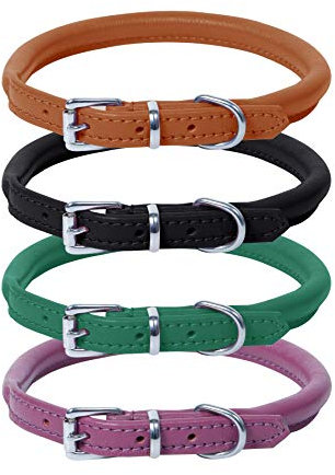 Ace Super SOFT Best Rolled Leather Dog Collar Lilac: (18 Collar- will fit 14 to 16).