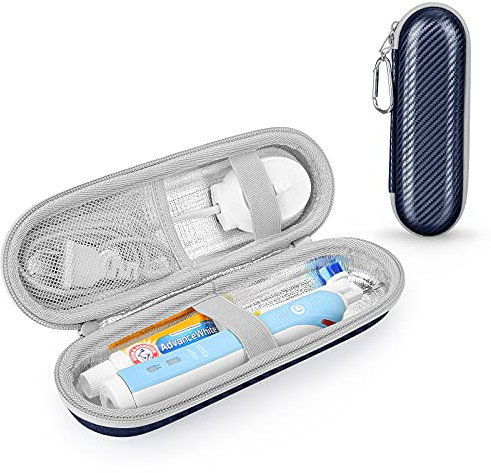 PhD Keisi Elektrisches Reiseetui für Braun Oral B/Oral-B Pro/Sonicare elektrische Zahnbürste mit Zubehöraufbewahrung, tragbares Hartschalen-Reiseetui, Blau