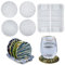 KyeeaDIY 5pcs Silikonform Untersetzer mit Halter Epoxidharz Untersetzerform Lagerregal Resin Gießform Silikon Formen Runden Tablett Coaster Molds DIY Schüsselmatte Handwerk