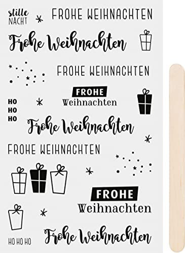 Heyda Rubbel-Sticker Frohe Weihnachten, schwarz 1 Bogen