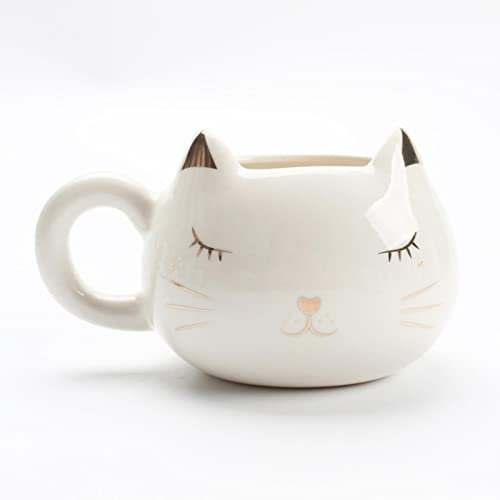 meowko Taza de Gato Taza de cerámica Taza de Desayuno de Gatito Lindo Creativo Taza de Gato en Forma de Animal Taza de café té Leche Tazas de Animales Regalo