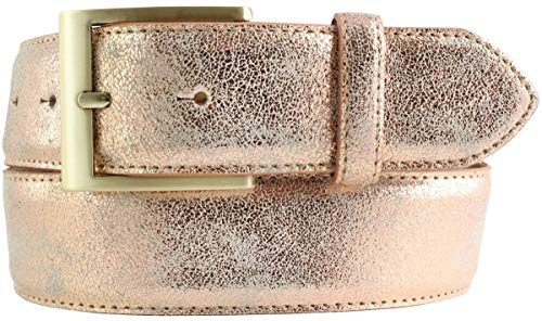 BELTINGER Goldener Gürtel in Metall-Optik 4 cm | Leder-Gürtel Metallic-Look 40mm | Metall-Ledergürtel in Gold
