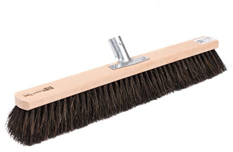 BawiTec Arengabesen, nassfest und ölbeständig, 100cm Breit/Lang, Arenga-Pflanzen-Naturfaser Borsten, mit Metall-Stielhalter, für draussen Außenbereich, Besen, Straßenbesen, Industriebesen (100cm)
