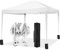 TOOLUCK 3x3m Carpas Plegables Impermeable Cenadores para Jardin Carpa Playa Protección UV con 4 Sacos de Arena, Toldos Exterior Terraza para Jardín Fiesta etc, Blanco