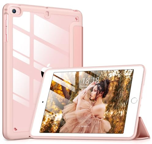 DTTOCASE - Funda delgada transparente para iPad Mini 4 5 3 2 1 (7.9 pulgadas), cubierta de marco de TPU a prueba de golpes [compatible con apagado y encendido automático] para iPad Mini 1ª 2ª 3ª 4ª 5ª