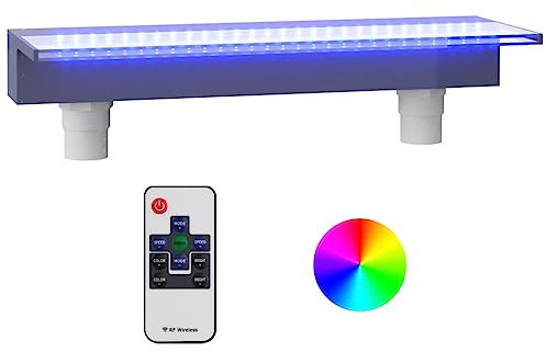 vidaXL Fuente Cascada con LED RGB para Jardín Estanque Piscina Patio Exterior Aporte Decorativo Relajante Luces Sonido Vista Acrílico