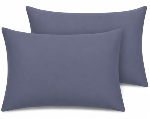 Pillow Cases 2 pack Percale Premium 180 Thread Count Pillow Cases Hotel Quality Fabric Wrinkle Free Pillowcase 2 pack (Grey)