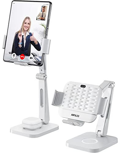 ANPULES Wireless Charger Stand for Z Fold 6/5/4/3/2, [3 Coils] 2 in 1 Charging Station for Samsung Galaxy Buds 2 Pro/Pro / 2 / Live and Z Fold Series (White)