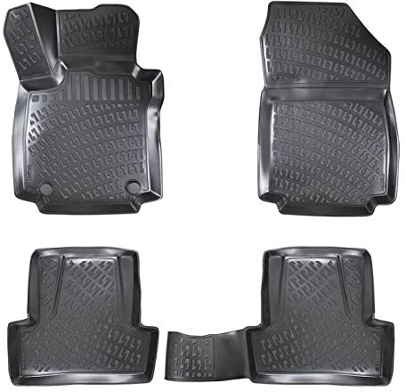 Matnamis 3D Auto Gummimatten Set für Renault Captur 1 2013-2019 Passgenaue Fußmatten 4-teilig Allwetter, Antirutschmatten Auto PKW-Fußraummatten Extra Hoher Schwarz