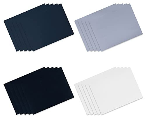 PFLYPF 20 Stück Reparaturflicken aus Nylon, Reparaturset, wasserdicht, 15 x 20 cm, geeignet für Daunenjacken, Zelte, wasserdicht, Schlafsäcke (Marineblau, Schwarz, Weiß, Grau)