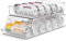 Worephu 2-Layers Rolling Soda Can Organizer, Foldable Container Holder Dispenser, Clear Plastic Beverage Storage Rack Holder for Fridge Storage, Kitchen Cupboard, Countertop, Pantry.