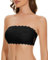 WOWENY Reggiseno Senza Spalline con Bretelle Trasparenti a Fascia, da Donna Senza Ferretto in Pizzo, Imbottito Nero M