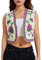 Caziffer Gilet Brodé sans Manches Femme Léger Chic Décontracté (Rose, L)