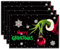 Ohok Weihnachten Tischsets Abwaschbar 4er Set, Polyester Leinen Platzdeckchen 30x45cm, Weihnachten Tischuntersetzer Platzsets für Küche Speisetisch Hotel Weihnachts Tischdeko (Grichs mit Kugeln)