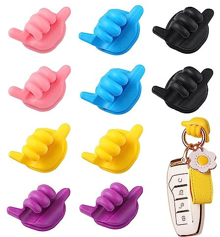 Vigcebit Thumbs Up Cord Holder, Adhesive Creative Thumb Shaped Wall Hook | Multifunctional Cable Management Fun Wall Hook Wire Clips for Desktop Home Car Key Storage