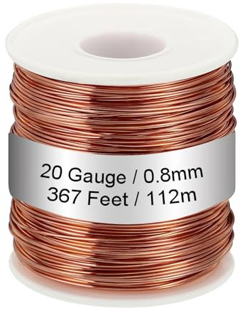 PATIKIL 99.9% Soft Copper Wire, 20 Gauge/0.8mm Diameter 367 Feet/112m 1.1 Pound Spool Pure Copper Wire for Jewelry Making Beading Garden Plants