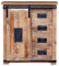 MR. DEKO® Florenz Kommode Mangoholz | Vintage Optik | Mehrzweckschrank mit Schiebetür | 4 Schubladen | Ideal für Wohnzimmer & Schlafzimmer | Mango Holz Schrank I Sideboard Vintage I Komode