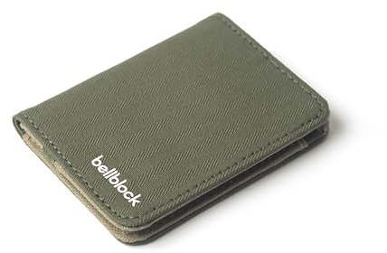 Bellblock Canvas Card Holder for Men/Women | Slim Handcrafted Mens Card Wallet | Upto 7 Cards & Folded Cash | Cotton Canvas | Olive Green (Pack of 1), Color 1, Minimalist