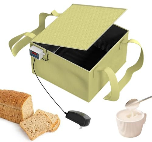 Rurunklee Teig-Gärbox,Brot-Gärbox,Vielseitiger Teiggärautomat mit Heizung und präziser Temperaturregelung | wasserdichte und isolierte Warmhaltebox für Sauerteig, Pizza, Gärung