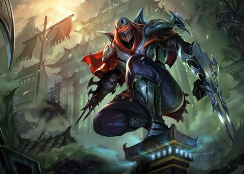 Displate - Poster aus Metal - WALL ART - League of Legends - League of Legends Splash Art Zed Horizontal - Größe L - 67,5x48cm Matt