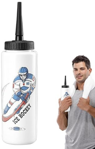 Kixolazr Borraccia da hockey, con cannuccia lunga, portatile, a prova di perdite, grande capacità, 1 litro, per hockey su ghiaccio, cannuccia, per bicicletta, SRPFM5I9MQTSRRODG