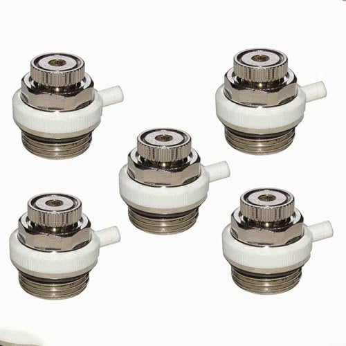 EXTRWORY 1/2/3/5pcs Radiator Bleed Valve Heating System Accessories 1/2 for BSP Automatic Air Vent Auto Cut-off Self Bleeding Radiator Valve for All Conventional Radiators With 1/2 Inch Thread(5pcs)