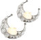 2 Stück Mond Kerzenhalter Kristall Teelichthalter Laterne Kerzenhalter Metall Eisen Hollowed Teelicht Kerzenhalter für Abendessen Tabelle Hochzeit Party Centerpiece Dekor Golden + Silber