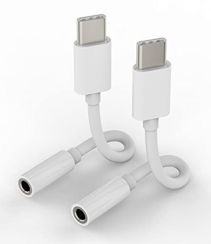 USB C auf 3.5mm Kopfhörer Adapter(2 Stück)Type C AUX Mikrofon DAC Audio Kabel Splitter für iPhone 15 Auto Headphone Stereo Stecker Anschluss für Samsung Android Handy Headset Dongle für iPad für Apple
