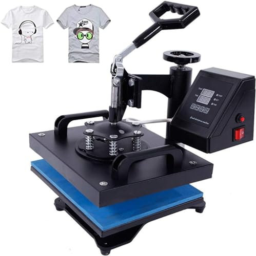 900W Transferpresse 23x30cm 5-1 Hitzepresse Heißpresse T-Shirtpresse Heat Press, Transferpresse Textildruck zum Aufbringen von Buchstaben, Zahlen und Mustern
