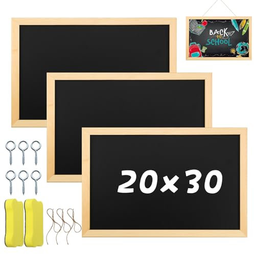 WPPQWP 3PCS Kreidetafel a4 (Mit Holzrahmen) Und Schwamm, Schiefertafel Zum Beschriften Klein, Kreidetafeln Aufhängen, Kreidetafel Kinder, Für Kinder, Restaurants, Schulen, Partys