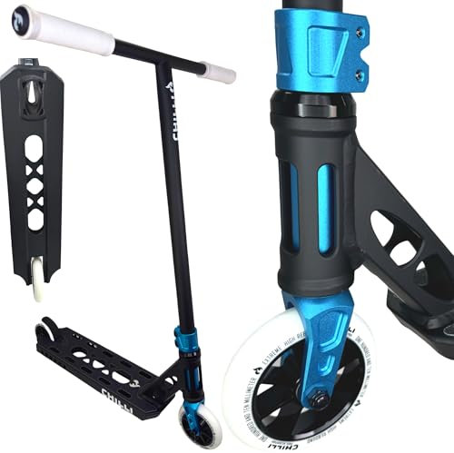 Chilli Pro Base Critter Stunt-Scooter Park I Anfänger I Profi I Trick I Tret I Kinder I Roller I Schnelle Rollen I ABEC 9 I Stahl Lenker I Fantic26 Griptape I (Ventus Light M H=82cm Schwarz/Türkis)
