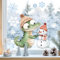 Sunnywall Fensterbilder Winter für Kinder Tiermotive in Winterszene als statisch haftende Fenstersticker, WIEDERVERWENDBAR (Krokodil, A3 Bogen)