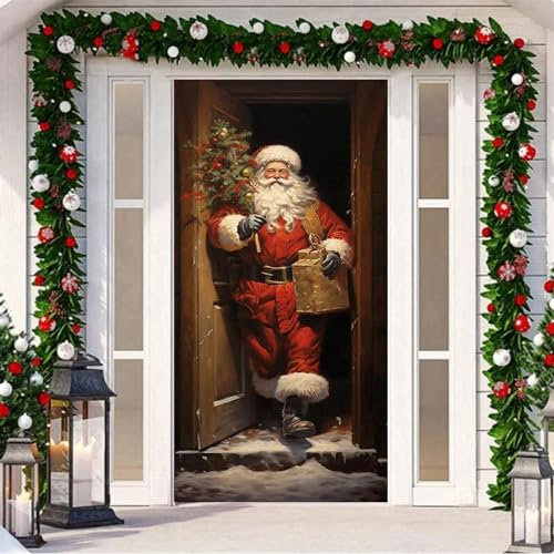Générique Couverture de Porte de noël, Tapisserie de décoration de fête de Vacances, Rideau de Porte, Couverture de Porte, décoration de noël (f-D, One Size)