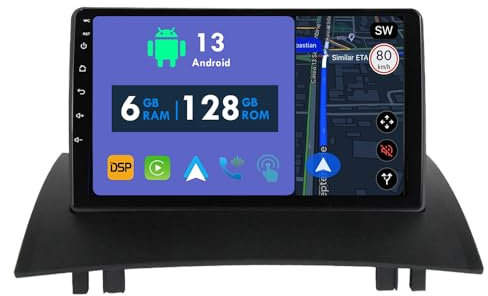 RoverOne Radio de coche GPS para Renault Megane 2 II 2002 2003 2004 2005 2006 2007 2008 2009 Carplay Android Auto Stereo unidad principal Bluetooth navegación por satélite
