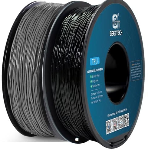 GEEETECH TPU Filament Schwarz/Grau, 2x1kg Spule für 3d Drucker